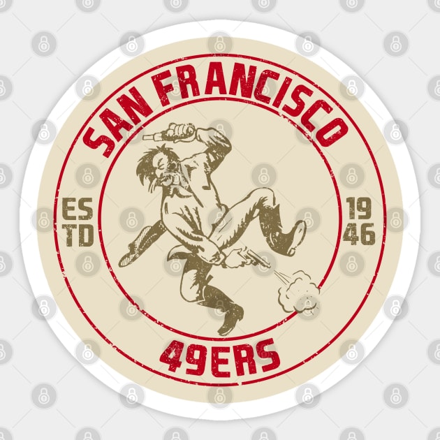 Vintage San Francisco 49ers Sticker by Shirleyy Shop Arts
